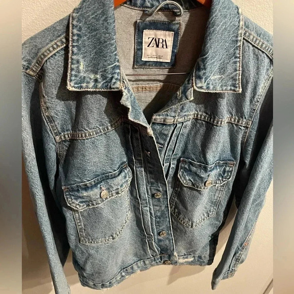 Zara denim jacket size Large - Picture 2 of 5